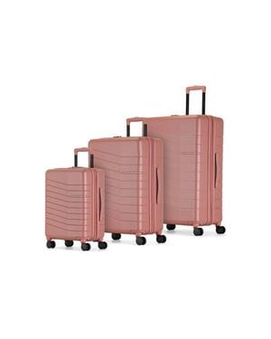 Bugatti Munich 3 Piece Hardside Luggage Set With Expansion - Pink
