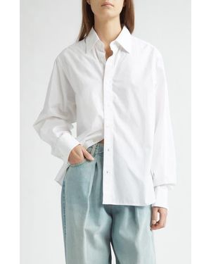 EMILY DAWN LONG Jeff's Cotton Poplin Button-Up Shirt - White