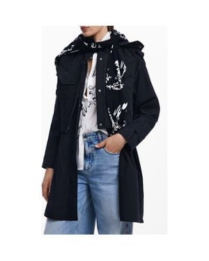 Desigual 2-In-1 Coat With Detachable Vest & Removable Hood - Blue