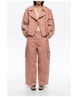 Bimba Y Lola Denim Double-Breasted Jacket - Pink