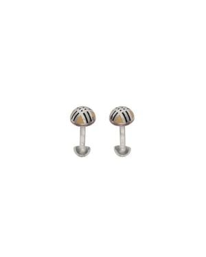 Burberry Enamel Check Cufflinks - Metallic