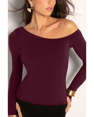 TA3 Mega Sculpting One-Shoulder Long Sleeve Top - Purple