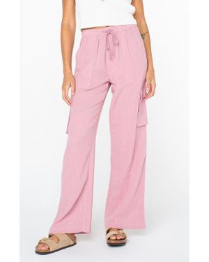 Roxy Precious Cargo Drawstring Pants - Pink