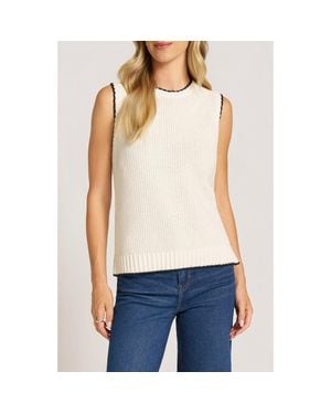 Matty M Elm Crewneck Cotton Sweater Vest - White
