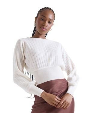 1982 Rosa Ribbed 100% Cashmere Sweater - White