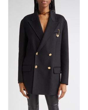 Versace Cashmere & Virgin Wool Peacoat - Black