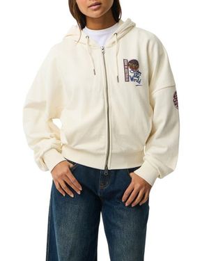 Rip Curl Surf The World Full Zip Graphic Hoodie - Natural