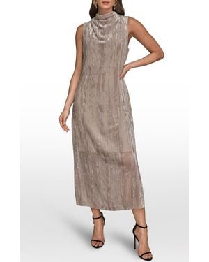 Donna Karan Burnout Sleeveless A-Line Maxi Dress - Natural