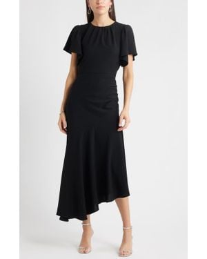 Chelsea28 Asymmetric Crepe Maxi Dress - Black