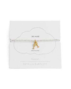 Estella Bartlett Sienna Champagne Beaded Stretch Bracelet - White