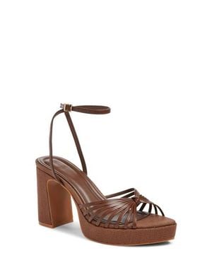 Open Edit Emily Ankle Strap Platform Sandal - Brown