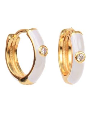 Color Shout Enamel Huggie Hoops - Metallic