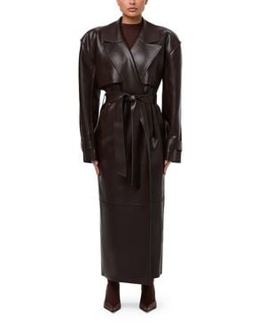 Naked Wardrobe Faux Leather Trench Coat - Black