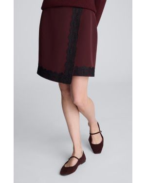 Kenneth Cole Lace Trim Faux Wrap Skirt - Purple
