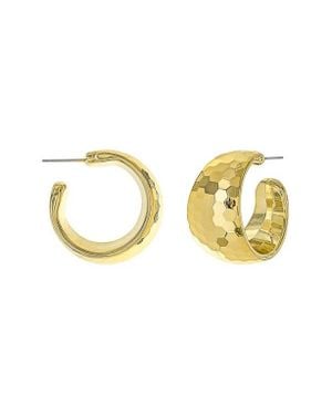 Panacea Textured Hoop Earrings - Metallic