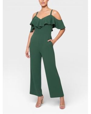 Rachel Roy Marcella Off The Shoulder Ruffle Jumpsuit - Green