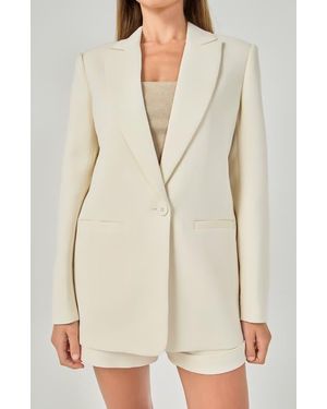 Endless Rose Tailored Single Button Blazer - Natural