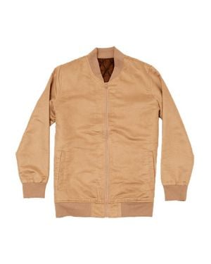 Dapper Boi Microfiber Suede Bomber Jacket - Natural
