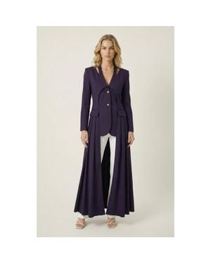 Modenaire Tailored Longline Blazer Coat - Blue