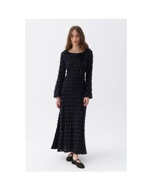 Nocturne Backless Long Sleeve Maxi Dress - Black