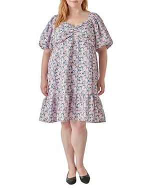 English Factory Floral Puff Sleeve Minidress - Multicolor