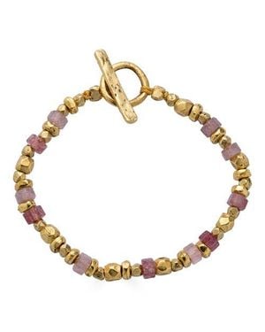 Loni Paul Jewelry Strawberry Quartz And Bead Bracelet - Metallic