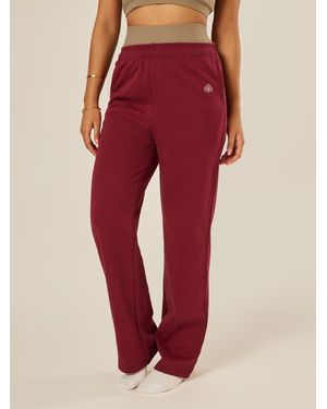 Be Athletica Varsity Athletica Wide Leg Sweatpants - Red
