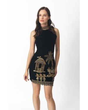Ras Halona High Neck Mini Dress - Black