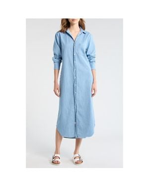 Frank & Eileen Rory Long Sleeve Denim Maxi Shirtdress - Blue
