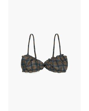 Oddli Plaid Bralette - Black