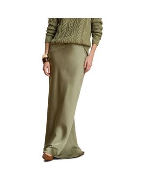 Ralph Lauren Satin Maxi Skirt - Green