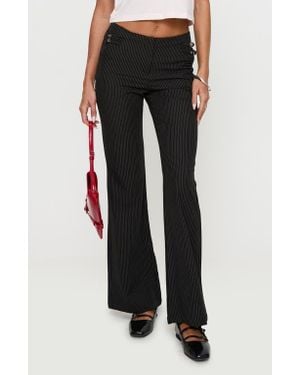 Princess Polly Sympathizer Pinstripe Pants - Black