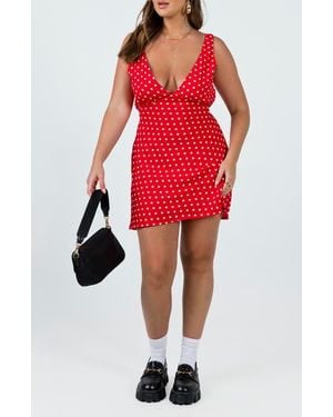 Princess Polly Nellie Dot Sleeveless Minidress - Red