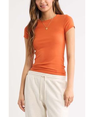 BP. Stretch Cotton Blend Baby Tee - Orange