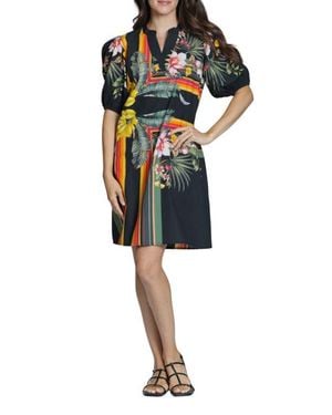 Apny Puff Sleeve Minidress - Black