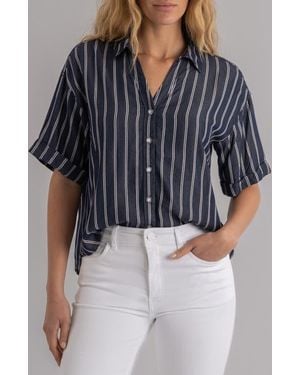 Kut From The Kloth Brenda Stripe Button-Up Shirt - Blue