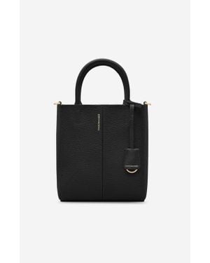 Maison De Sabre Mini Leather Soft Tote - Black