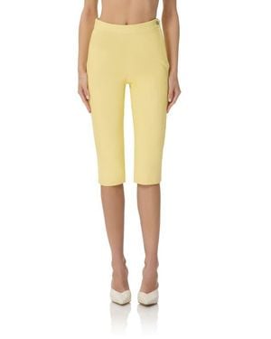 AFRM Calla Faux Leather Capri Pants - Yellow