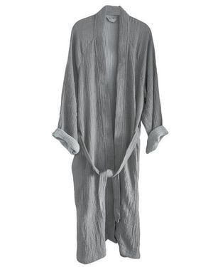 ANAYA Crinkled Cotton Cuddle Robe - Gray