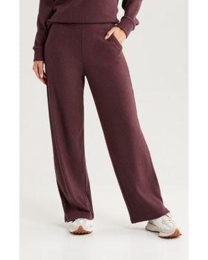 Zella Cozy Waffle Knit Pants - Red