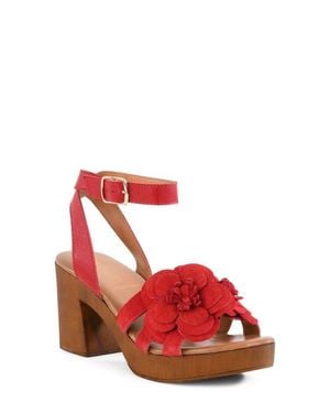 Seychelles Chasing Sunsets Ankle Strap Platform Sandal - Red
