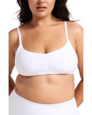 Siella Organic Cotton No-Show V-Scoop Bra - White