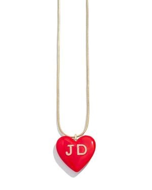 BaubleBar Custom Initial Enamel Heart Pendant - Red