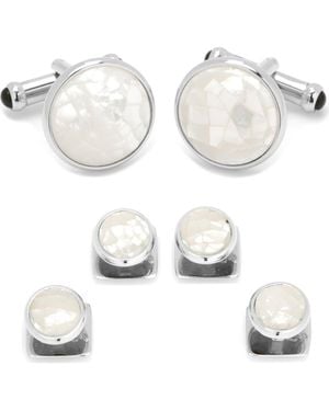 Cufflinks Inc. Mother-Of-Pearl Cuff Link & Shirt Stud Set - Metallic