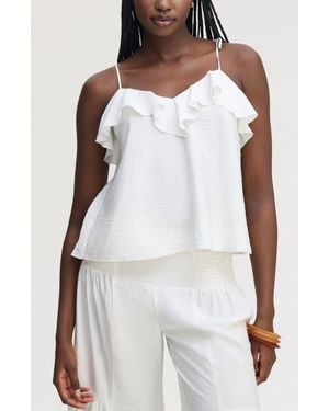 Sam Edelman Ruffle Tie Strap Camisole - White