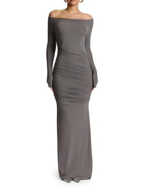 Naked Wardrobe The Smokeshow Maxi Dress in Blue | Lyst