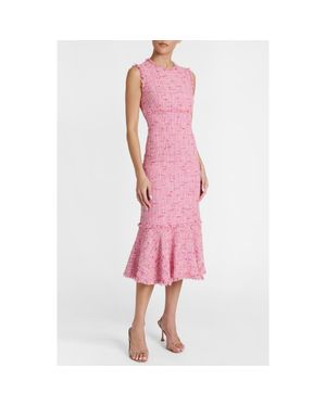 Santorelli Andi Sleeveless Sheath Tweed Dress - Pink