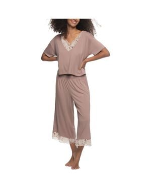 Felina Amelie Crop Pajamas - Pink