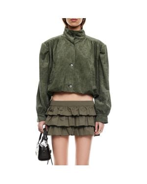 Lioness Luminous Faux Suede Jacket - Green