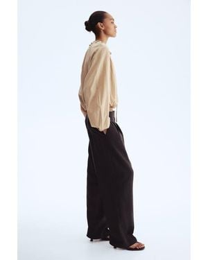 H&M Barrel-Leg Twill Pants - Black